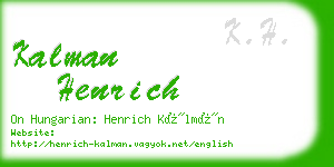 kalman henrich business card